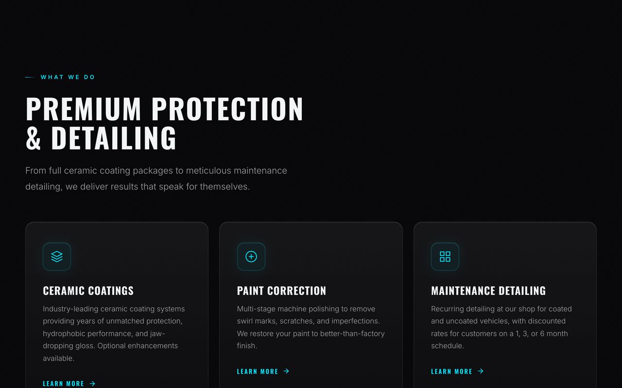 Diamond Auto Care website homepage